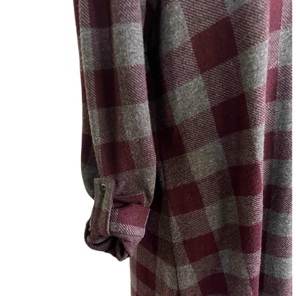 Soft Surroundings plaid rolled Button sleeve option pull over top.Sz. M - Picture 5 of 7